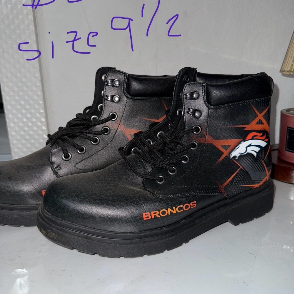 Denver Broncos Black and Orange Boots